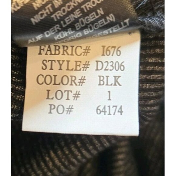 Dalia Black Gray Flat Front Pin Striped 10 Zipper Front Pockets Womans Pants - Picture 9 of 9